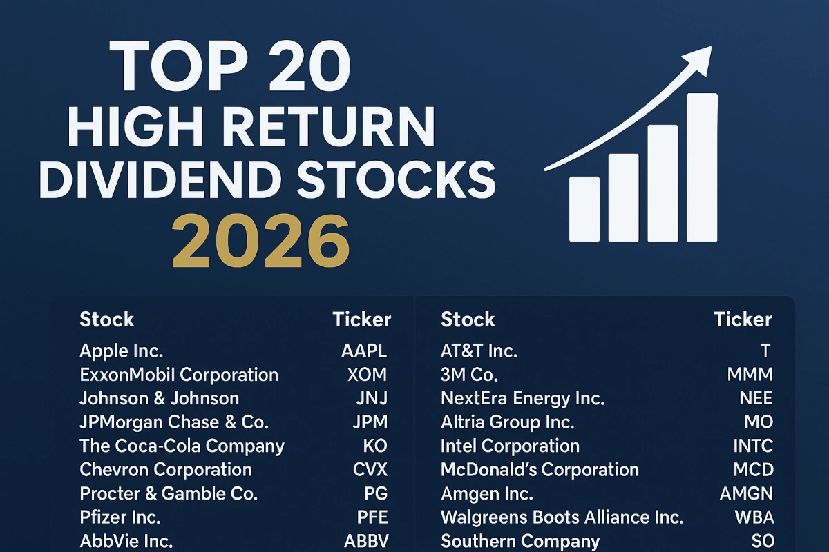 Top 20 High Return Dividend Stocks for 2026