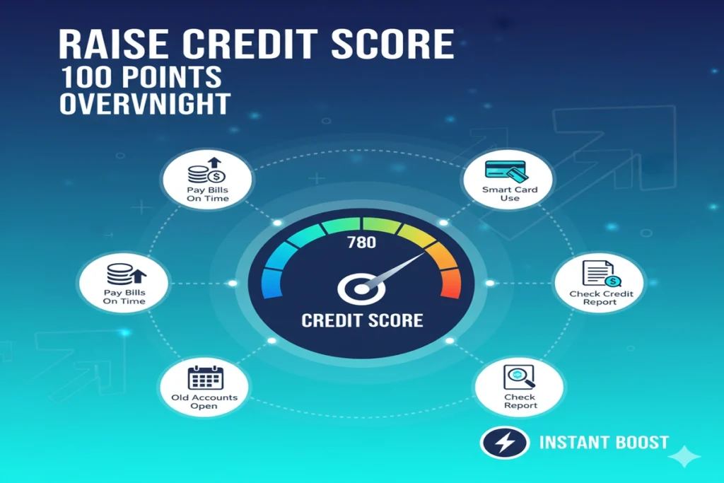 raise credit score 100 points overnight